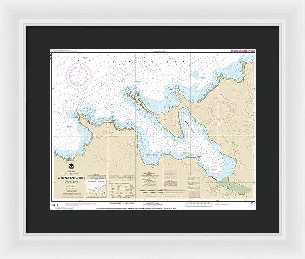 Nautical Chart-16516 Chernofski Harbor - Framed Print