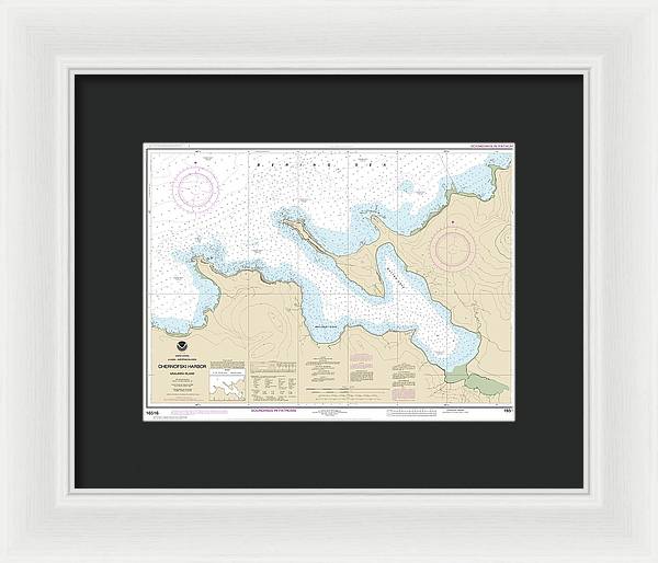 Nautical Chart-16516 Chernofski Harbor - Framed Print