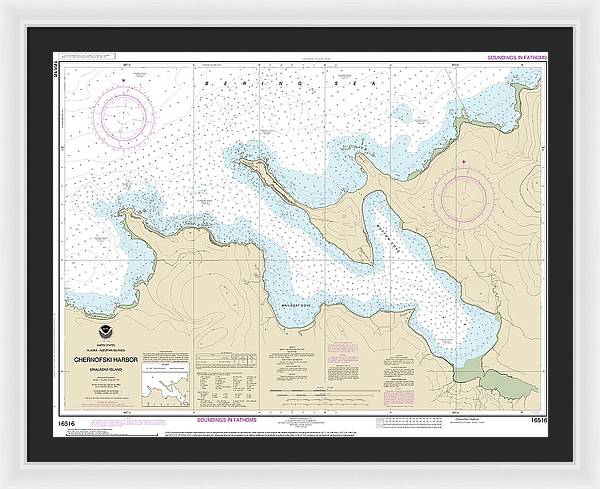 Nautical Chart-16516 Chernofski Harbor - Framed Print