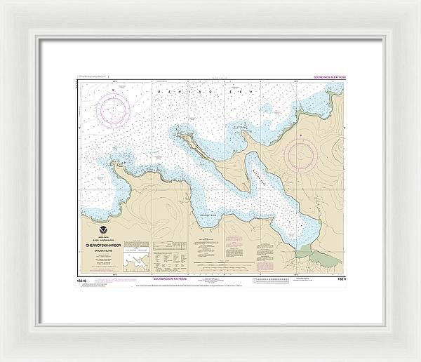 Nautical Chart-16516 Chernofski Harbor - Framed Print