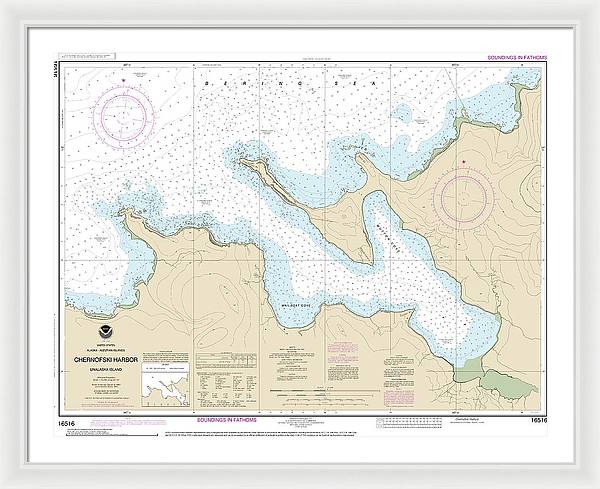 Nautical Chart-16516 Chernofski Harbor - Framed Print