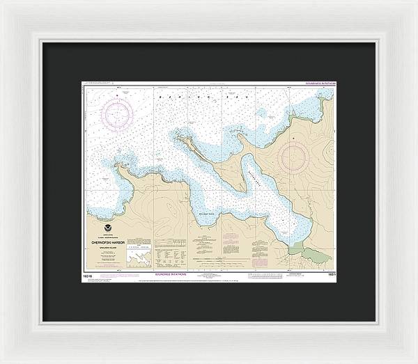 Nautical Chart-16516 Chernofski Harbor - Framed Print