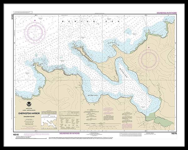 Nautical Chart-16516 Chernofski Harbor - Framed Print