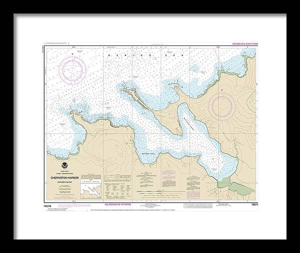 Nautical Chart-16516 Chernofski Harbor - Framed Print