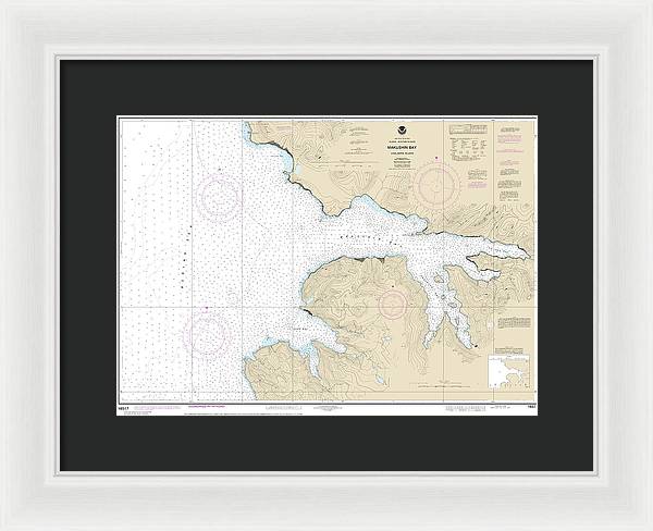 Nautical Chart-16517 Makushin Bay - Framed Print