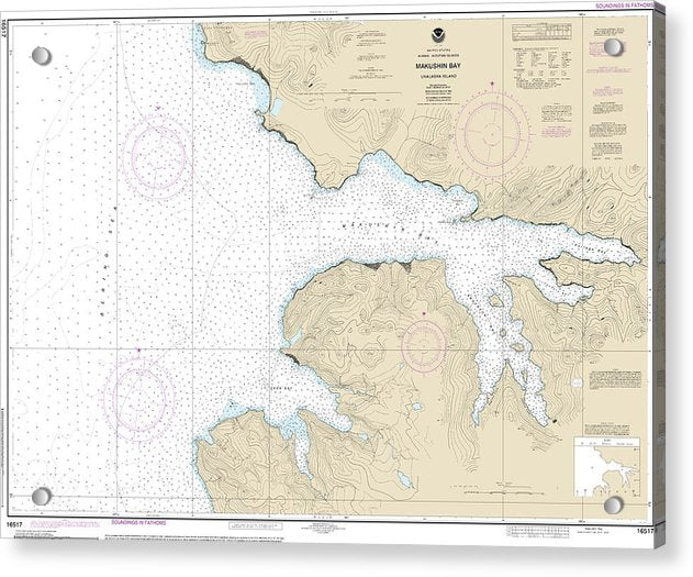 Nautical Chart-16517 Makushin Bay - Acrylic Print
