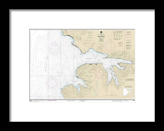 A beuatiful Framed Print of the Nautical Chart-16517 Makushin Bay by SeaKoast