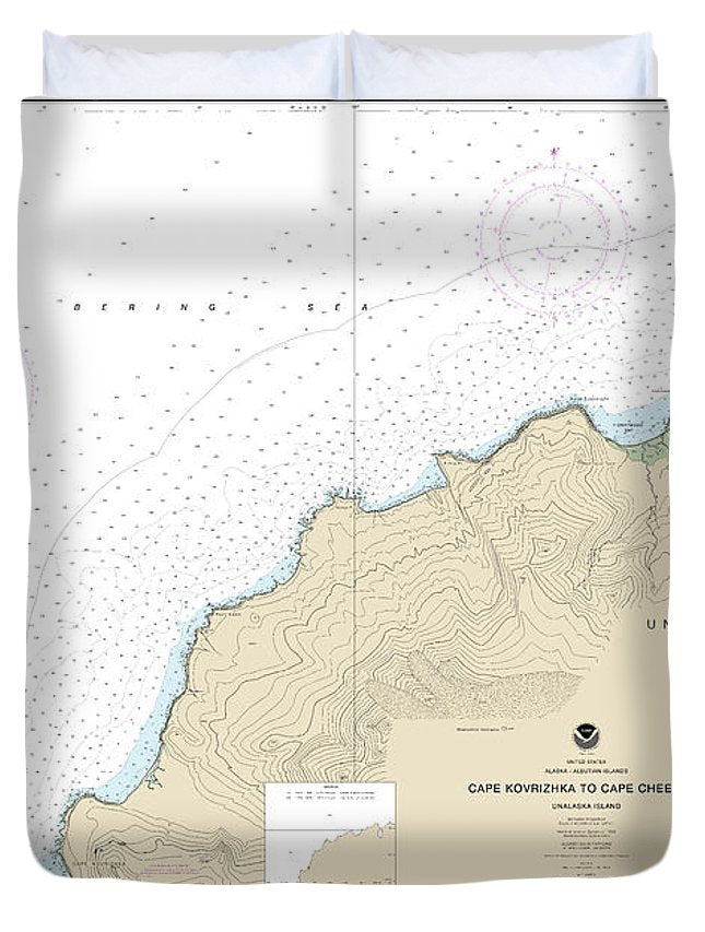 Nautical Chart-16518 Cape Kavrizhka-cape Cheerful - Duvet Cover