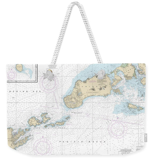 Nautical Chart-16520 Unimak-akutan Passes-approaches, Amak Island - Weekender Tote Bag