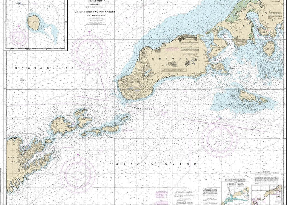 Nautical Chart-16520 Unimak-akutan Passes-approaches, Amak Island - Puzzle