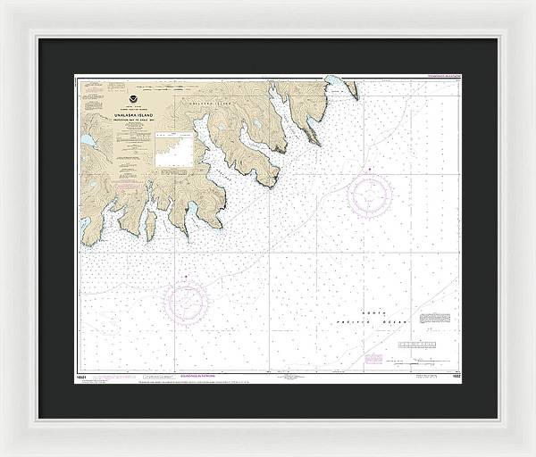 Nautical Chart-16521 Unalaska Island Protection Bay-eagle Bay - Framed Print