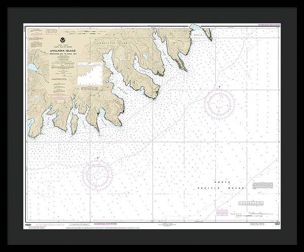 Nautical Chart-16521 Unalaska Island Protection Bay-eagle Bay - Framed Print