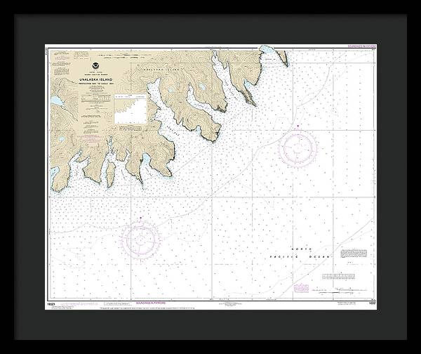 Nautical Chart-16521 Unalaska Island Protection Bay-eagle Bay - Framed Print