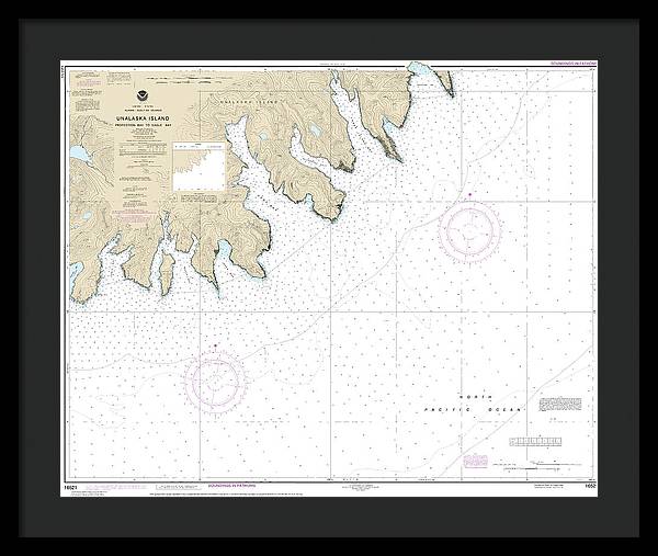 Nautical Chart-16521 Unalaska Island Protection Bay-eagle Bay - Framed Print