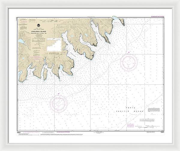 Nautical Chart-16521 Unalaska Island Protection Bay-eagle Bay - Framed Print
