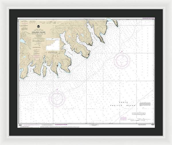 Nautical Chart-16521 Unalaska Island Protection Bay-eagle Bay - Framed Print