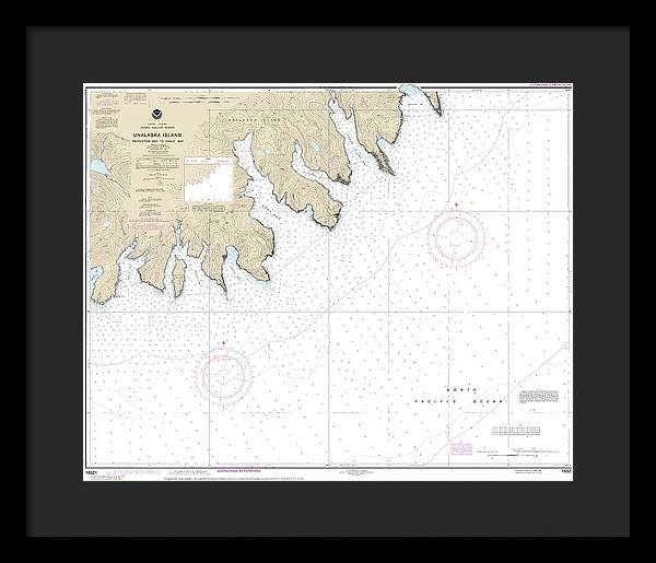 Nautical Chart-16521 Unalaska Island Protection Bay-eagle Bay - Framed Print