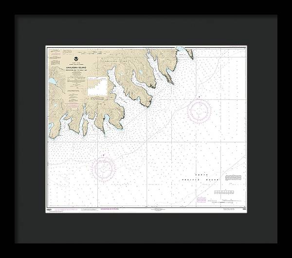 Nautical Chart-16521 Unalaska Island Protection Bay-eagle Bay - Framed Print