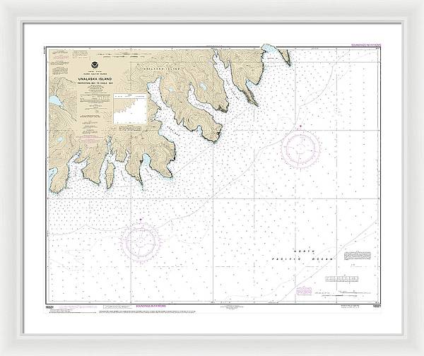 Nautical Chart-16521 Unalaska Island Protection Bay-eagle Bay - Framed Print