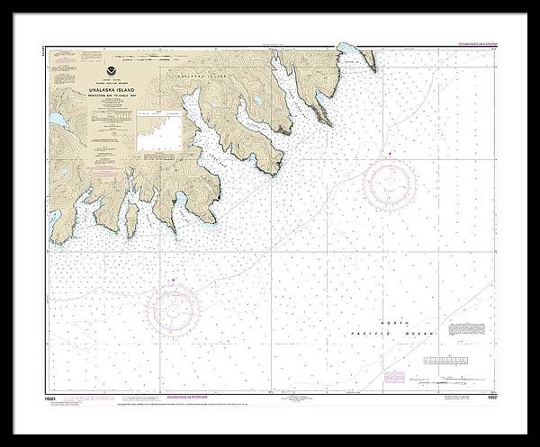 Nautical Chart-16521 Unalaska Island Protection Bay-eagle Bay - Framed Print