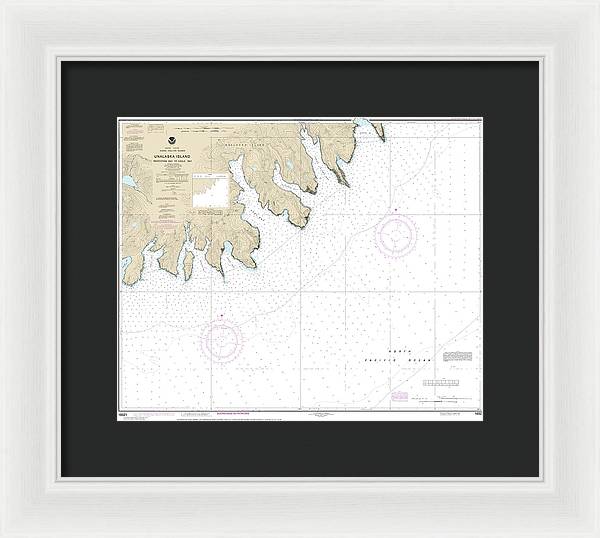 Nautical Chart-16521 Unalaska Island Protection Bay-eagle Bay - Framed Print