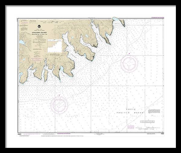 Nautical Chart-16521 Unalaska Island Protection Bay-eagle Bay - Framed Print