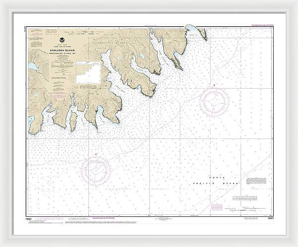 Nautical Chart-16521 Unalaska Island Protection Bay-eagle Bay - Framed Print