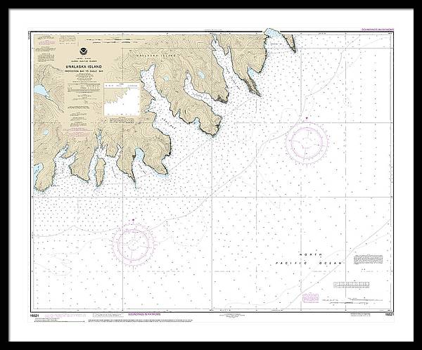 Nautical Chart-16521 Unalaska Island Protection Bay-eagle Bay - Framed Print