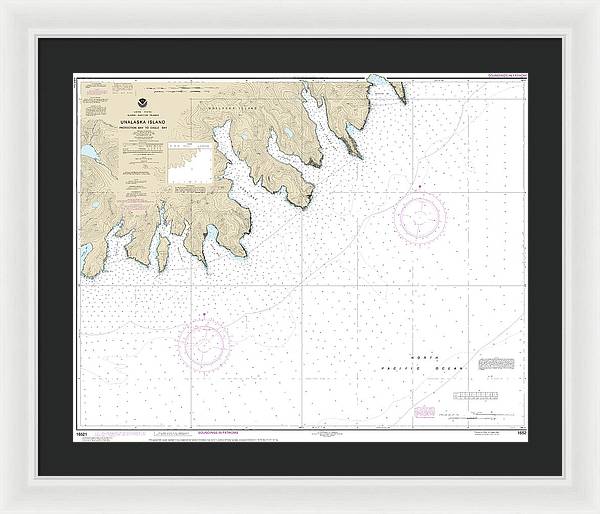 Nautical Chart-16521 Unalaska Island Protection Bay-eagle Bay - Framed Print