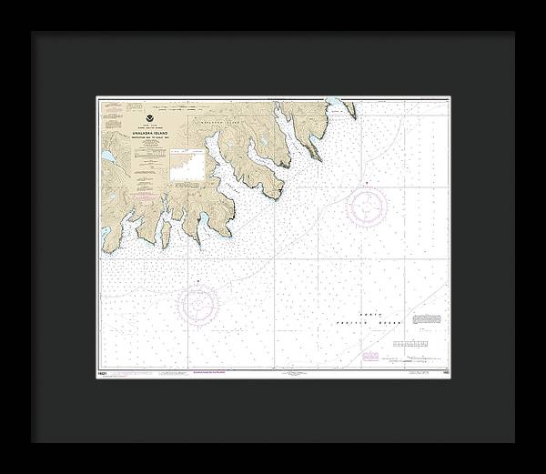 Nautical Chart-16521 Unalaska Island Protection Bay-eagle Bay - Framed Print