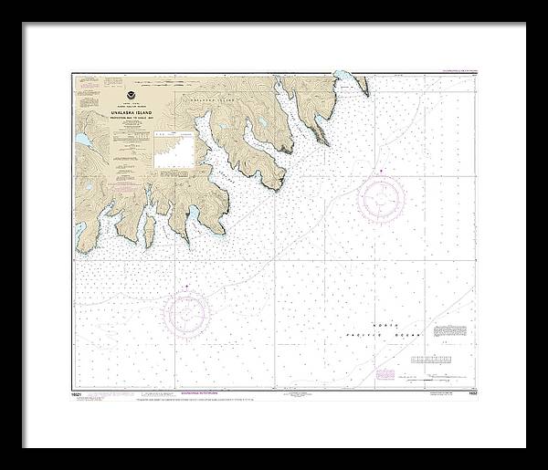 Nautical Chart-16521 Unalaska Island Protection Bay-eagle Bay - Framed Print