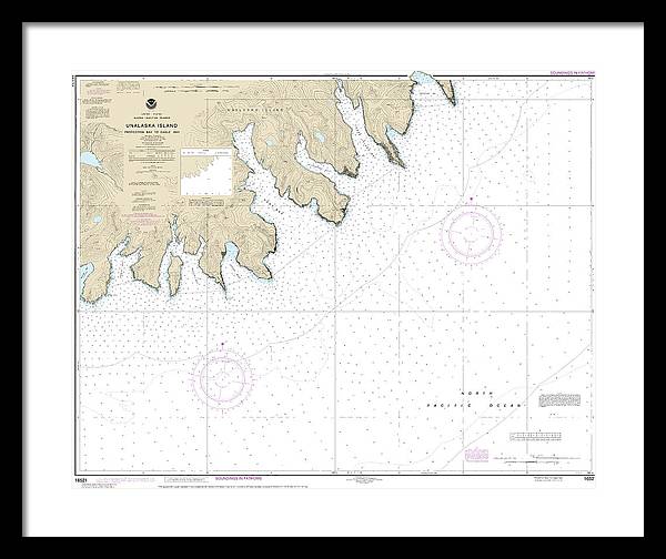 Nautical Chart-16521 Unalaska Island Protection Bay-eagle Bay - Framed Print