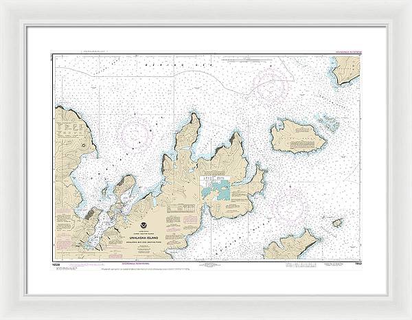 Nautical Chart-16528 Unalaska Bay-akutan Pass - Framed Print