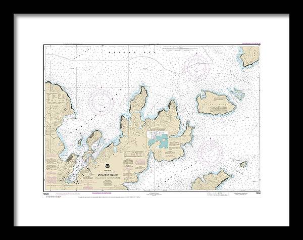 Nautical Chart-16528 Unalaska Bay-akutan Pass - Framed Print