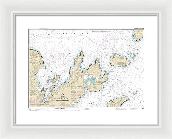 Nautical Chart-16528 Unalaska Bay-akutan Pass - Framed Print