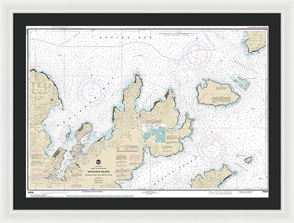 Nautical Chart-16528 Unalaska Bay-akutan Pass - Framed Print