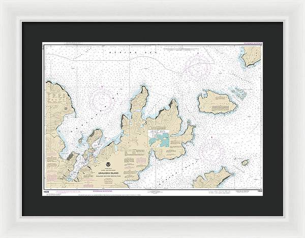 Nautical Chart-16528 Unalaska Bay-akutan Pass - Framed Print