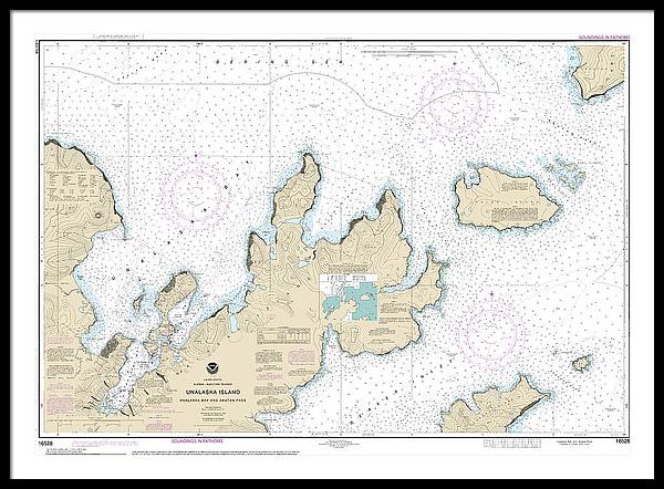 Nautical Chart-16528 Unalaska Bay-akutan Pass - Framed Print