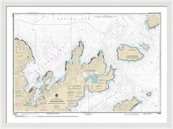 Nautical Chart-16528 Unalaska Bay-akutan Pass - Framed Print