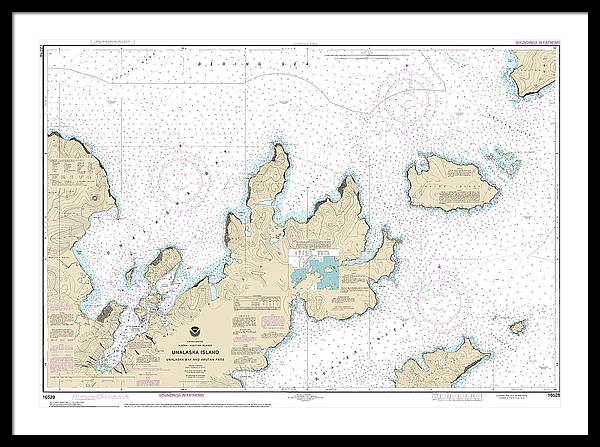 Nautical Chart-16528 Unalaska Bay-akutan Pass - Framed Print