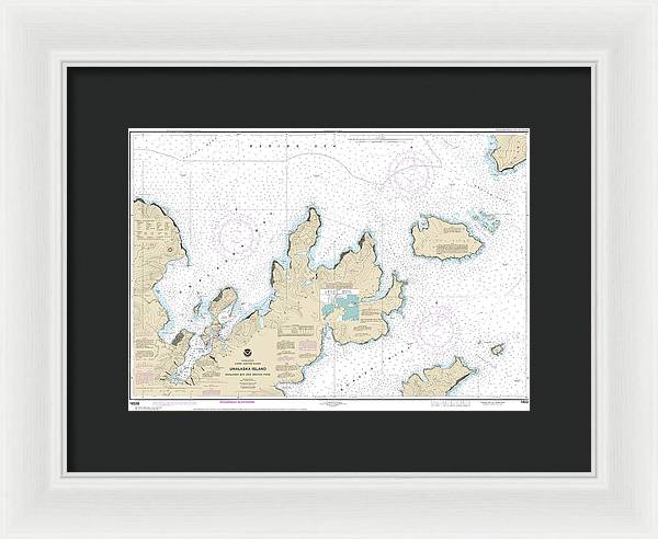 Nautical Chart-16528 Unalaska Bay-akutan Pass - Framed Print