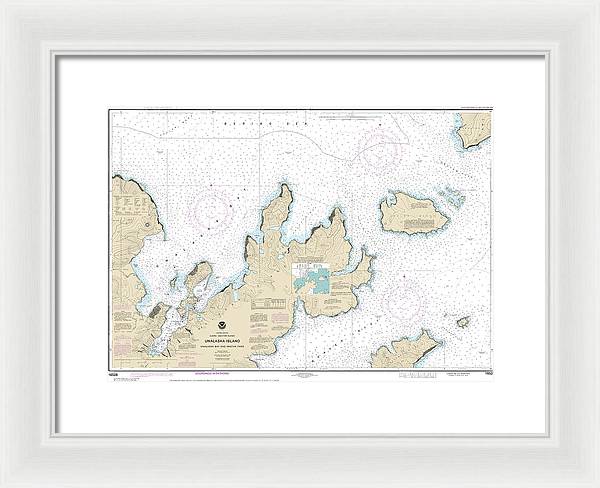 Nautical Chart-16528 Unalaska Bay-akutan Pass - Framed Print