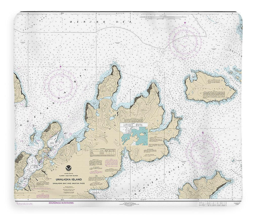 Nautical Chart-16528 Unalaska Bay-akutan Pass - Blanket