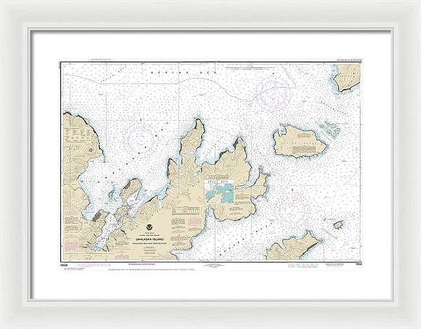 Nautical Chart-16528 Unalaska Bay-akutan Pass - Framed Print