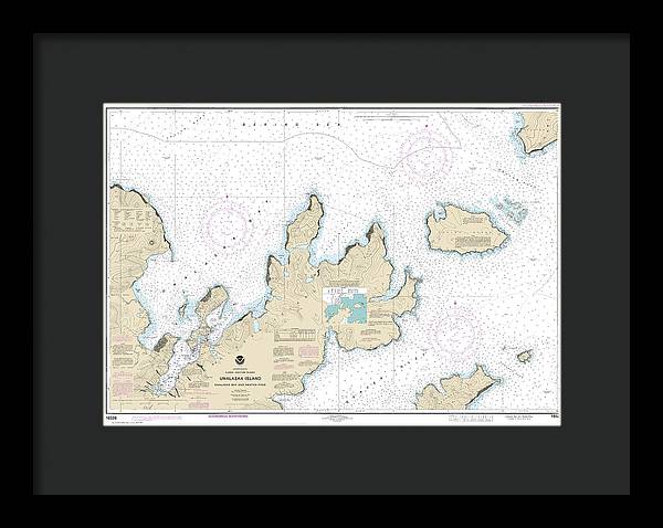 Nautical Chart-16528 Unalaska Bay-akutan Pass - Framed Print