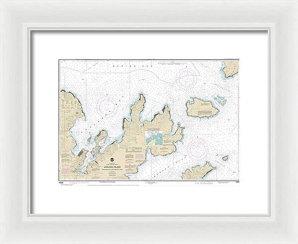 Nautical Chart-16528 Unalaska Bay-akutan Pass - Framed Print