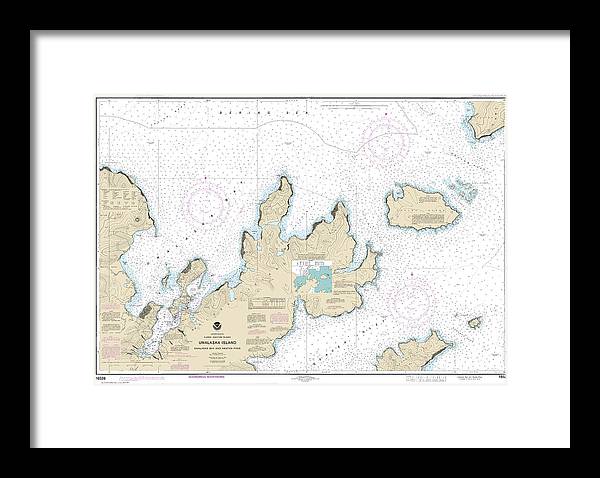 Nautical Chart-16528 Unalaska Bay-akutan Pass - Framed Print