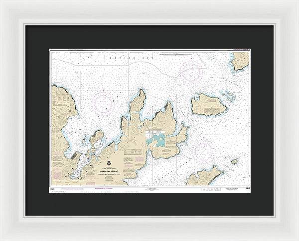 Nautical Chart-16528 Unalaska Bay-akutan Pass - Framed Print