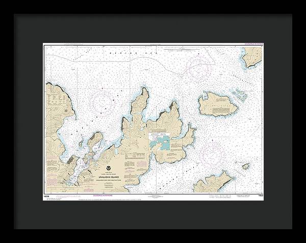 Nautical Chart-16528 Unalaska Bay-akutan Pass - Framed Print