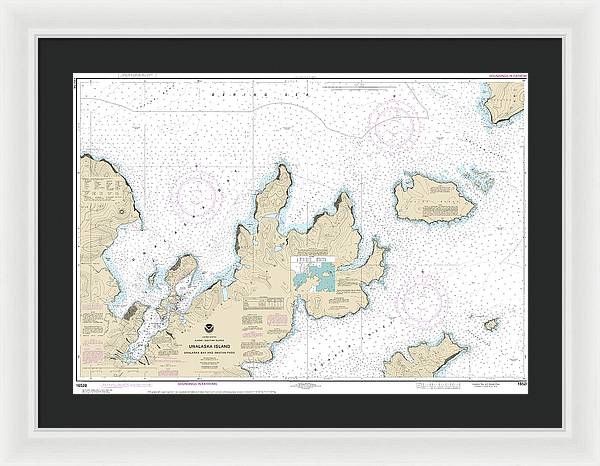 Nautical Chart-16528 Unalaska Bay-akutan Pass - Framed Print